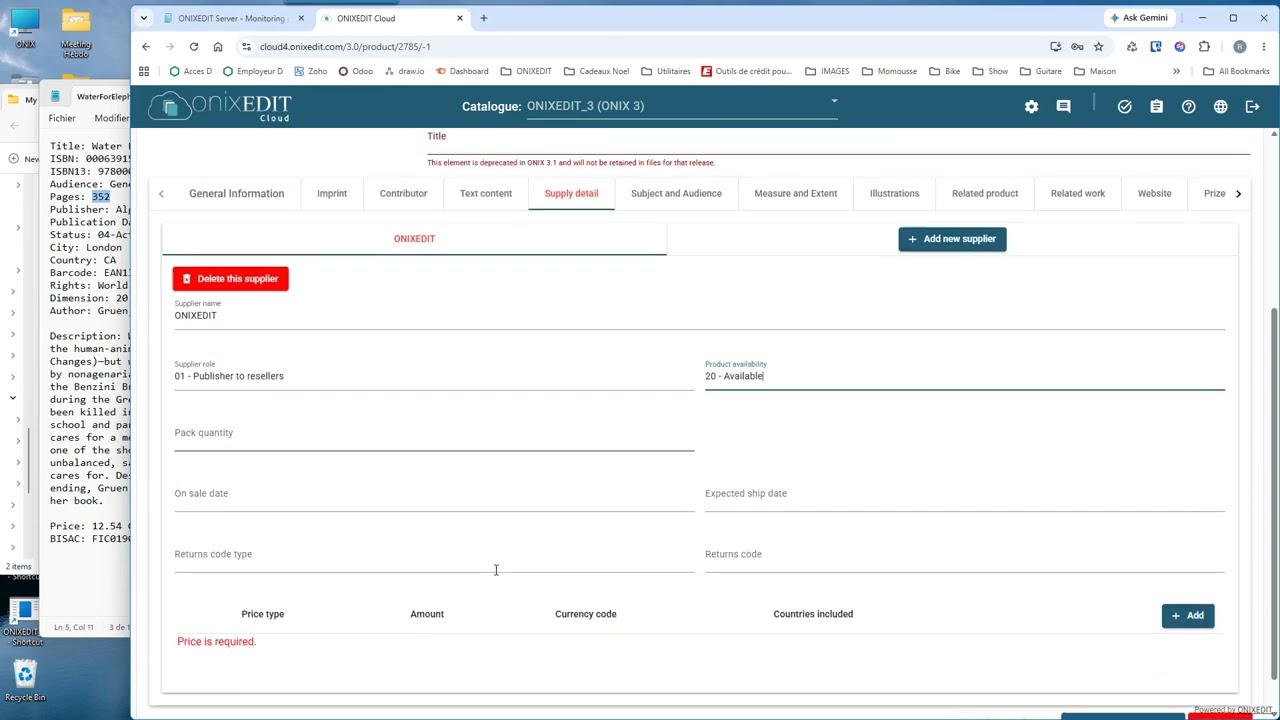 Thumbnail of the ONIXEDIT Cloud tutorial on creating a valid ONIX product from scratch