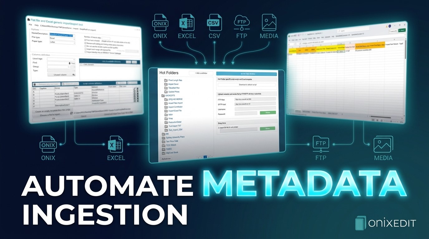 Thumbnail of the ONIXEDIT Server video on automating metadata acquisition and ONIX ingestion