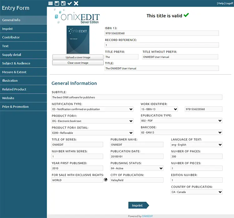 ONIXEDIT Cloud 2015 interface