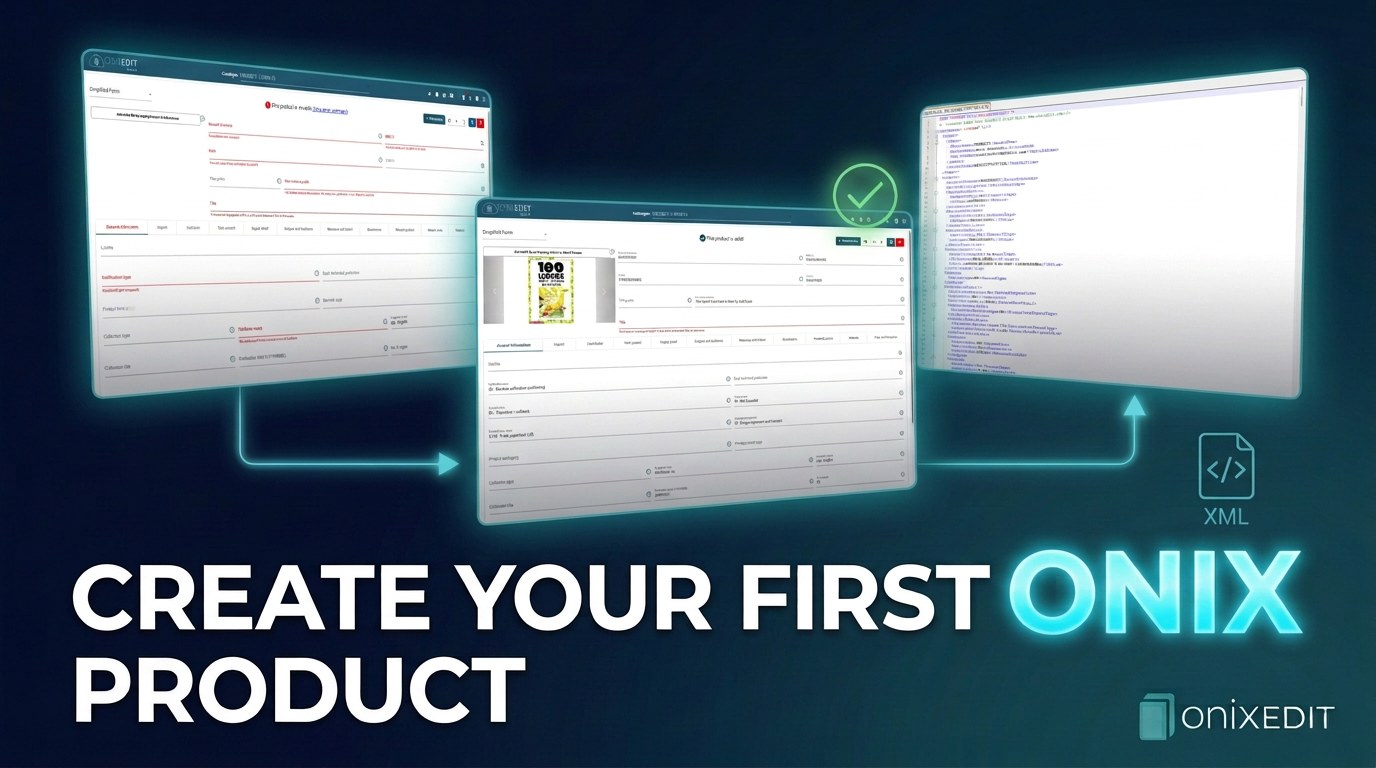 Thumbnail of the ONIXEDIT Cloud tutorial on creating a valid ONIX product from scratch