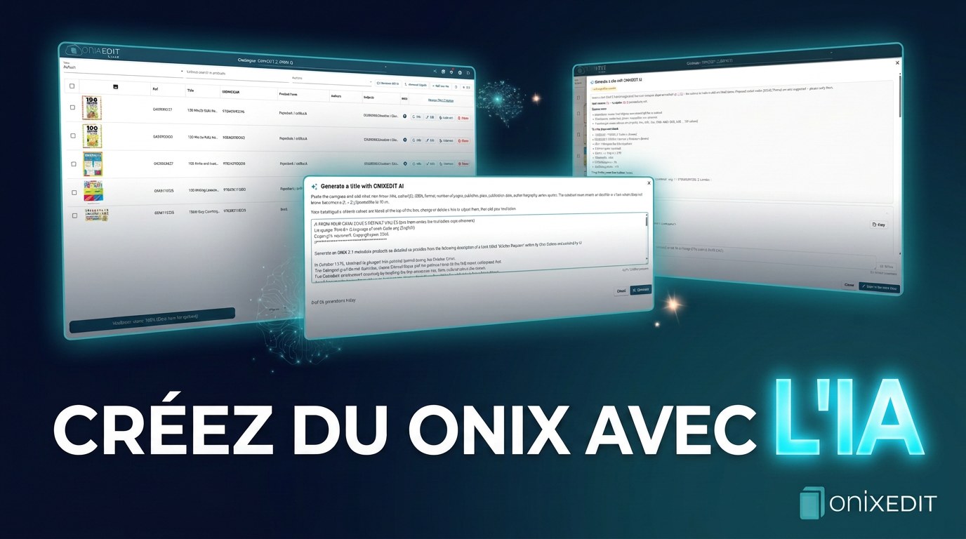 Vignette de la video de presentation d'ONIXEDIT AI, l'assistant qui cree les metadonnees ONIX dans ONIXEDIT Cloud